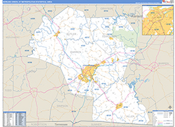 Bowling Green Metro Area Wall Map Basic Style 2026